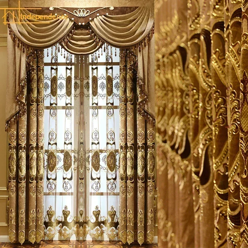 Blackout Curtain Thick - Gaya Eropa Bordir Tirai Istana Mewah