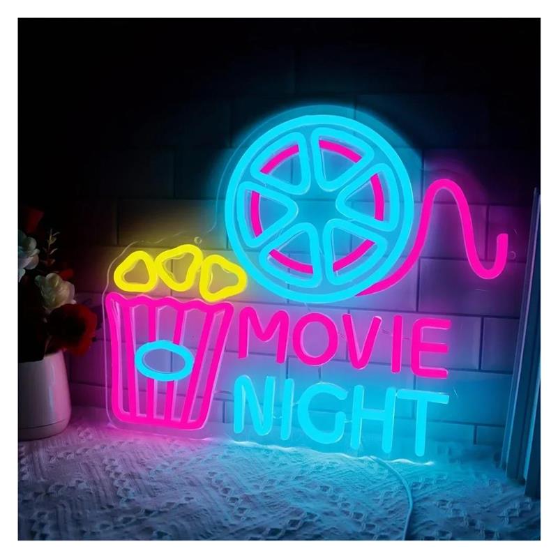 Home Cinema Today - Lampu Neon Popcorn untuk Malam Film,