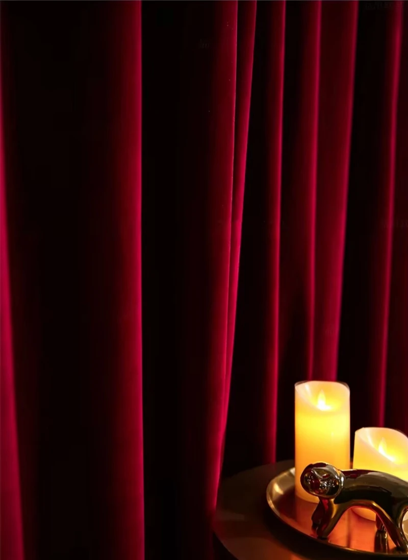 Tirai beludru mewah merah mera - Blackout Curtain Thick ulasan dan harga