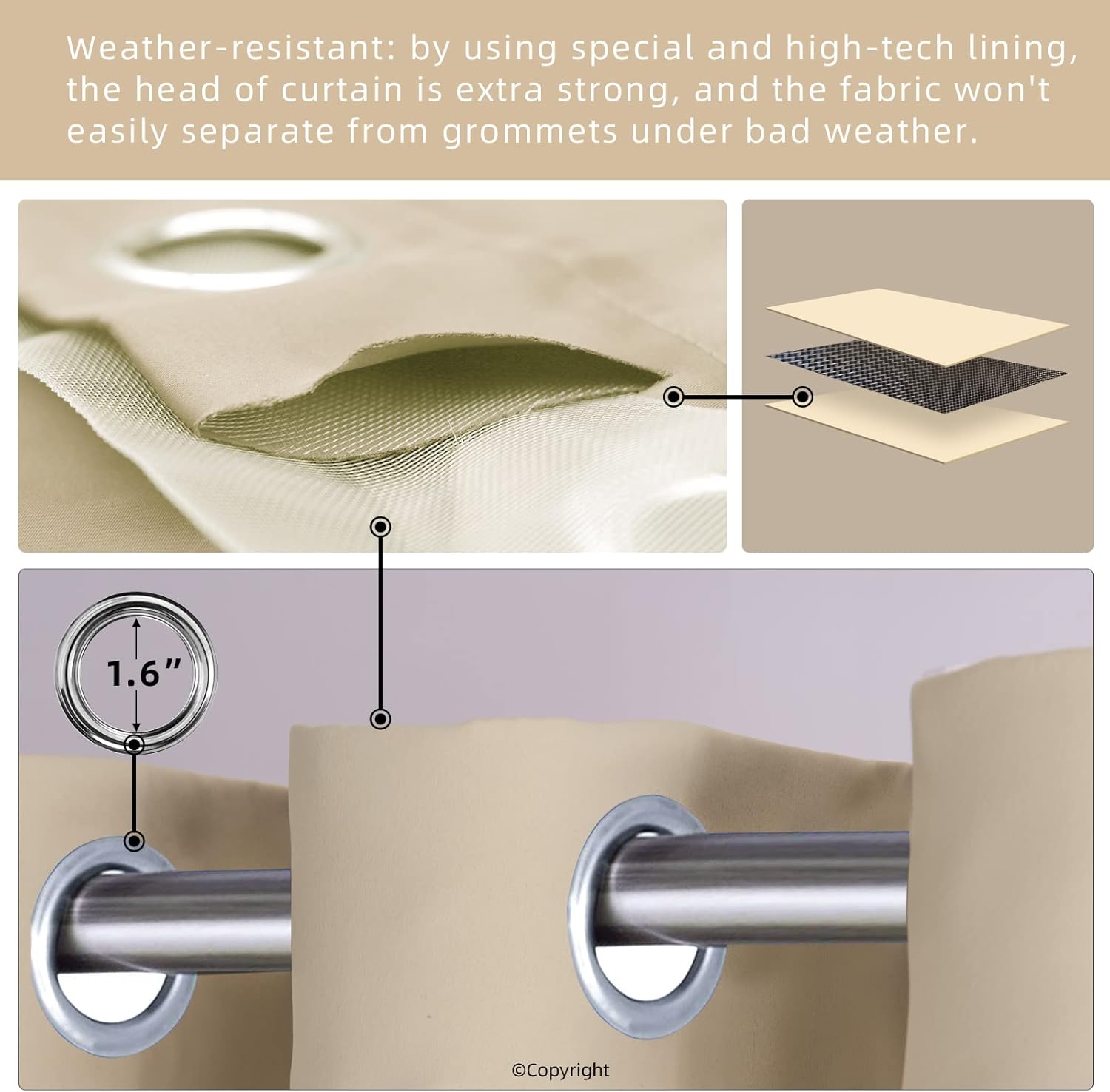 Tirai Luar Ruangan untuk Teras - Blackout Curtain Thick ulasan dan harga