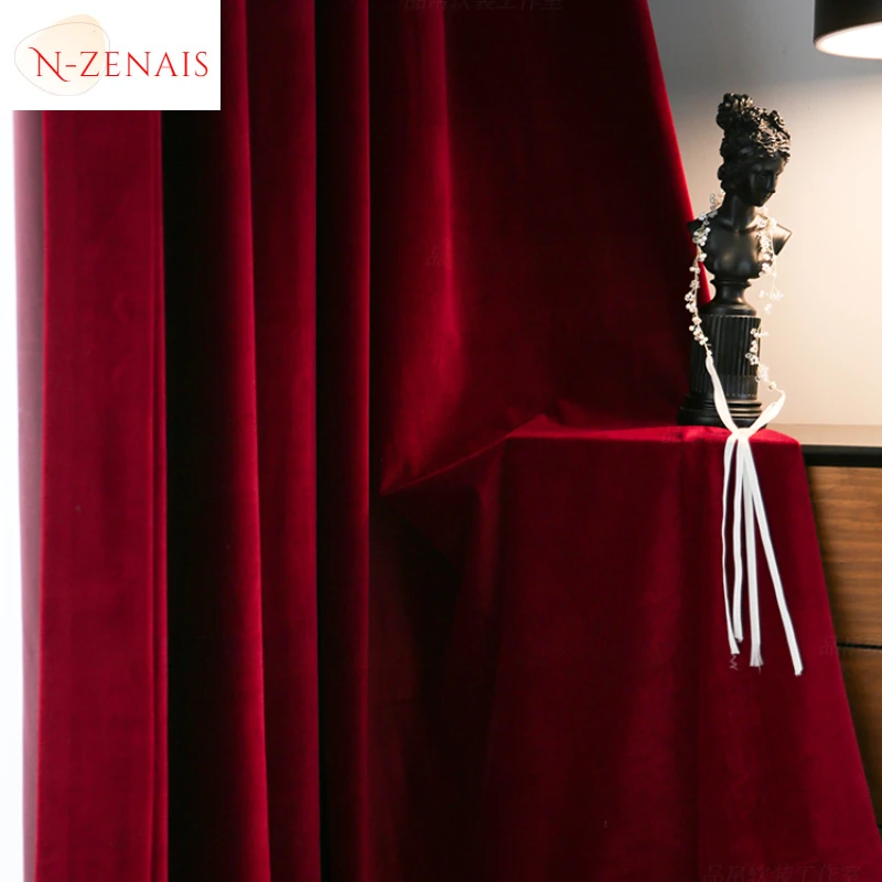Tirai beludru merah merah mera - Blackout Curtain Thick ulasan dan harga