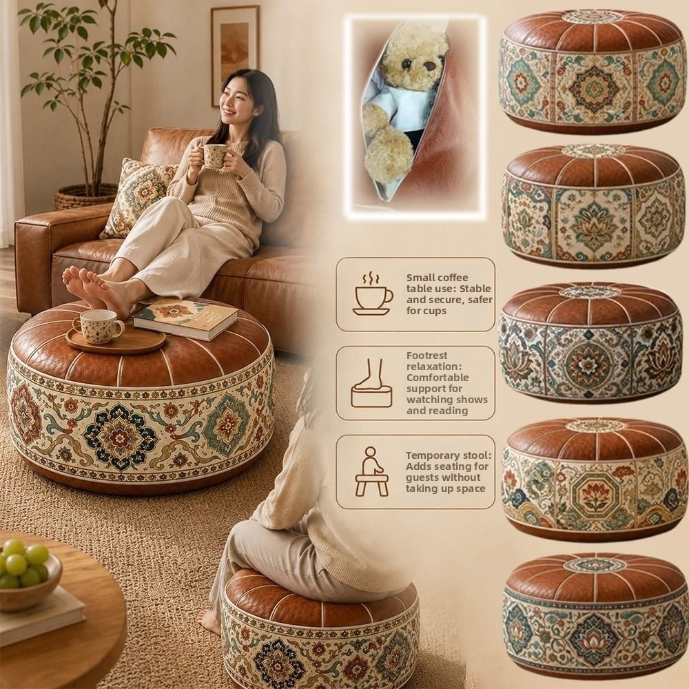 Pouf Ottoman Kulit PU Baru, Da - Recliner Sofa Cover ulasan dan harga